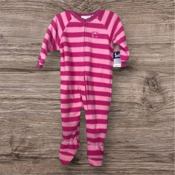 WONDER KIDS NWT GIRLS PINK PAJAMAS PJS WINTER BABY SIZE 12 18 MONTHS 2T - Picture 1 of 6